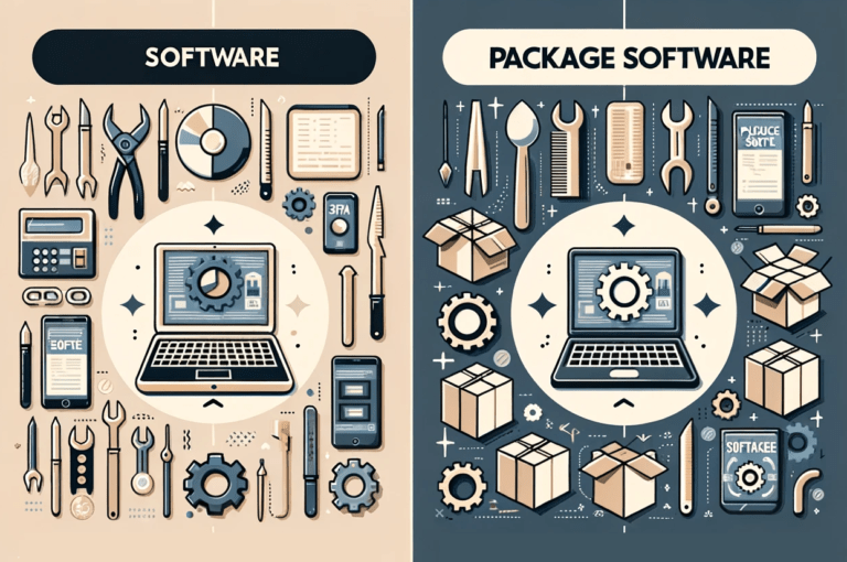 Image comparative entre logiciel et progiciel